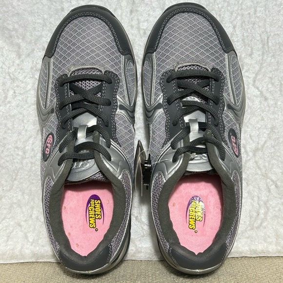 Shoes For Crews Womens Grey Silver Grip Soles Work Sneakers Shoes SZ US 8.5 NWT - Picture 5 of 11